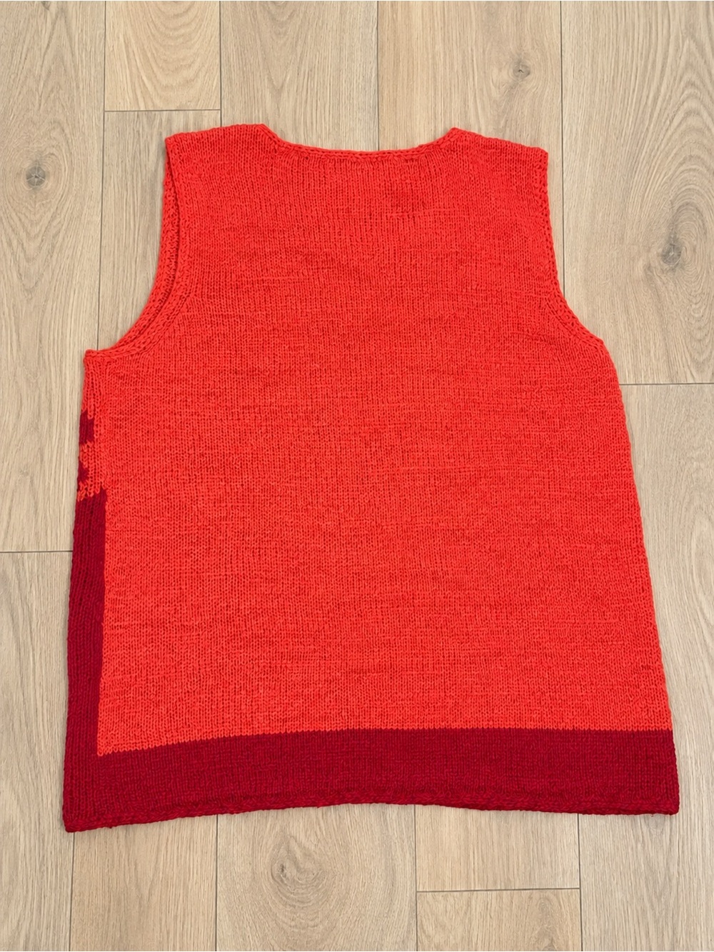 Judith Hart Collection Vintage Floral Knit Sweater Vest Red Orange Size L - Picture 2 of 5